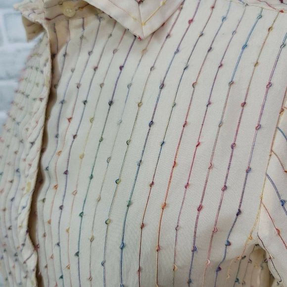 Vintage 70s Contessa Monique Rainbow Stitch Stripe - Picture 2 of 7